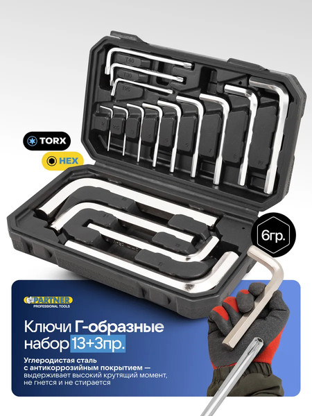 Изображение товара Набор ключей Partner PA-5137D+3