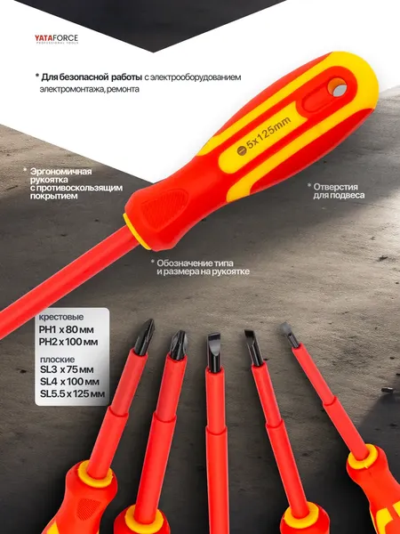 Изображение товара Набор отверток Yataforce YF-2125 (66037)