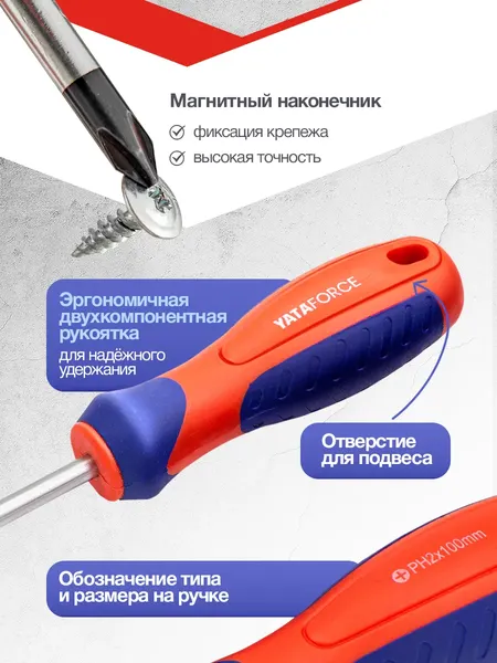 Изображение товара Набор отверток Yataforce YF-7002B (66040)