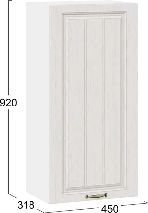 Изображение товара Шкаф навесной для кухни ТриЯ Лина 1ВВ45 с одной дверью (белый/белый)