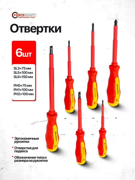 Изображение товара Набор отверток ForceKraft FK-2827
