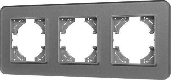 Изображение товара Рамка для выключателей и розеток Arlight FRM-OMALI-GS-3-GR / 049698
