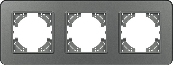 Изображение товара Рамка для выключателей и розеток Arlight FRM-OMALI-GS-3-GR / 049698