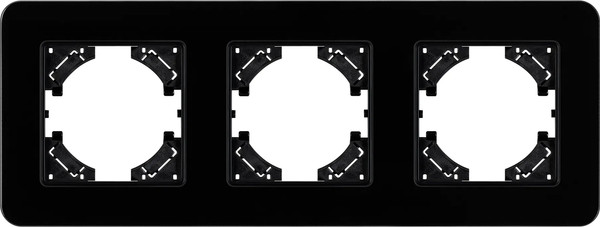 Изображение товара Рамка для выключателей и розеток Arlight FRM-OMALI-GS-3-BK / 049697