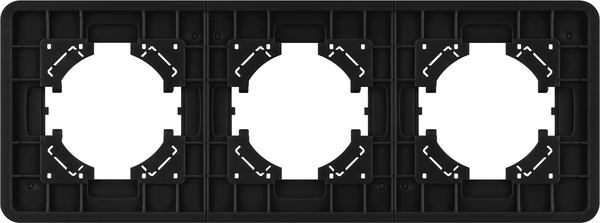 Изображение товара Рамка для выключателей и розеток Arlight FRM-OMALI-GS-3-BK / 049697