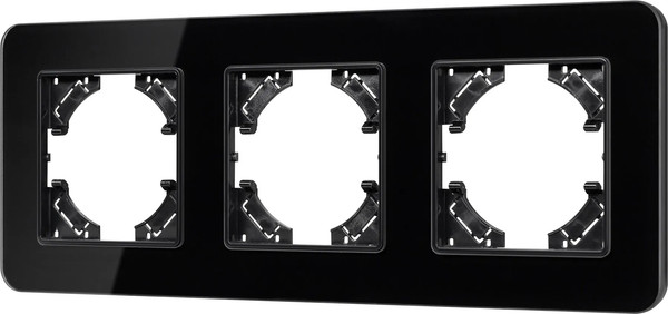 Изображение товара Рамка для выключателей и розеток Arlight FRM-OMALI-GS-3-BK / 049697