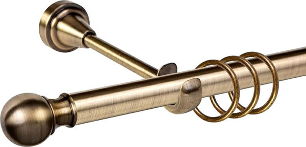 Изображение товара Карниз для штор АС ФОРОС Grace D19Г + наконечники Шар Стюард (1.6м, антик)