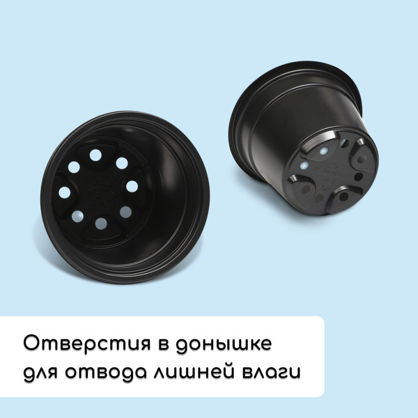 Изображение товара Набор горшков для рассады GREENGO 40x20см (8шт, черный)