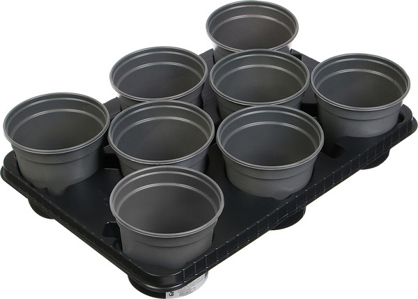 Изображение товара Набор горшков для рассады GREENGO 40x20см (8шт, черный)