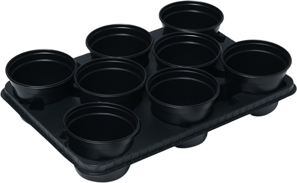 Изображение товара Набор горшков для рассады GREENGO 40x20см (8шт, черный)