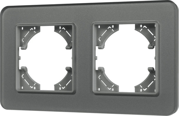 Изображение товара Рамка для выключателей и розеток Arlight FRM-OMALI-GS-2-GR / 049694