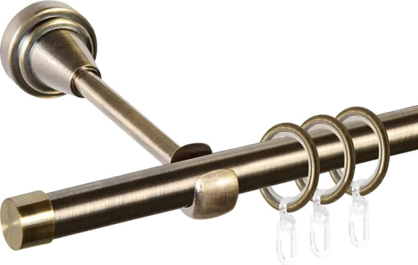 Изображение товара Карниз для штор АС ФОРОС Grace D19Г + заглушка (2м, антик)