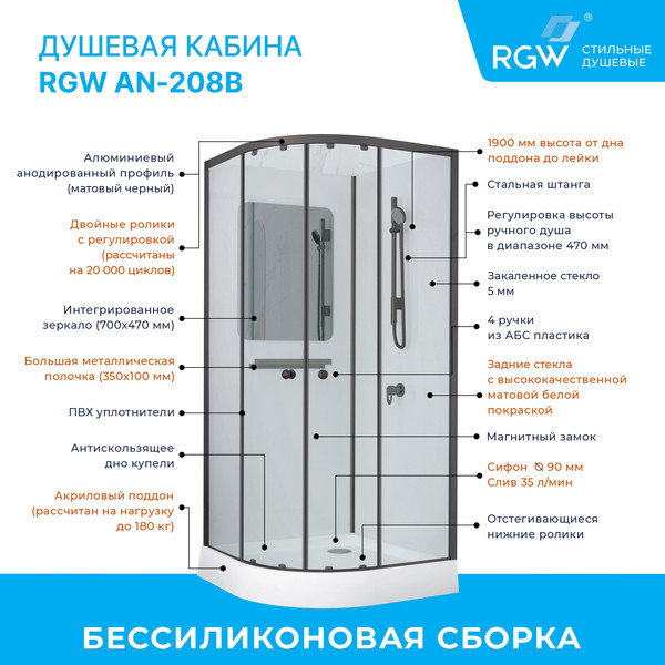 Изображение товара Душевая кабина RGW AN-208B / 381320899-14