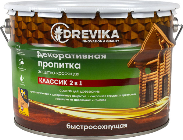 Изображение товара Пропитка для дерева Drevika 9л (орех)