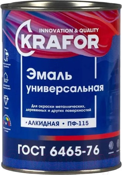Изображение товара Эмаль Krafor ПФ-115 (800г, ярко-зеленый)