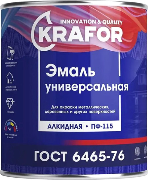 Изображение товара Эмаль Krafor ПФ-115 (1.8кг, ярко-зеленый)