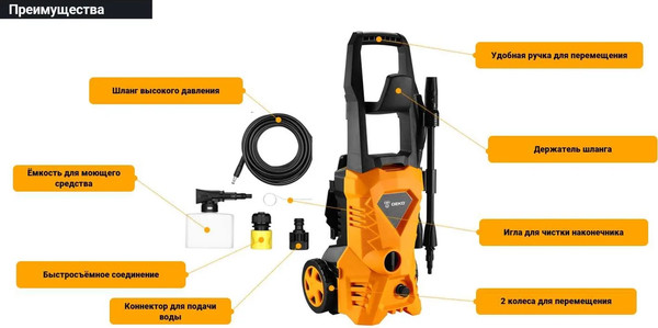 Изображение товара Мойка высокого давления Deko DKCW165 / 065-4303