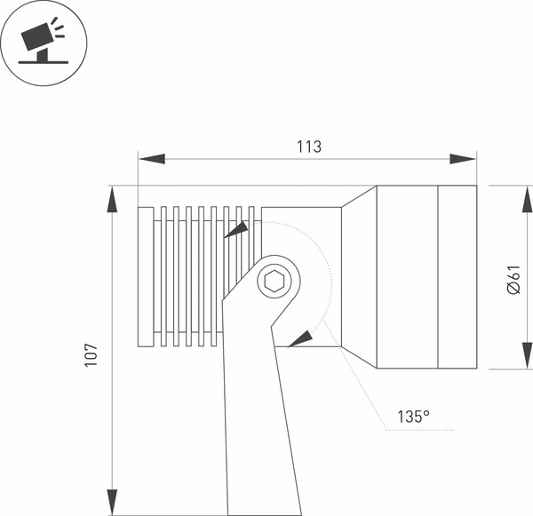 Изображение товара Прожектор Arlight KT-RAY-COLOR-R61-12W RGB-Warm3000 DG 36deg / 032559