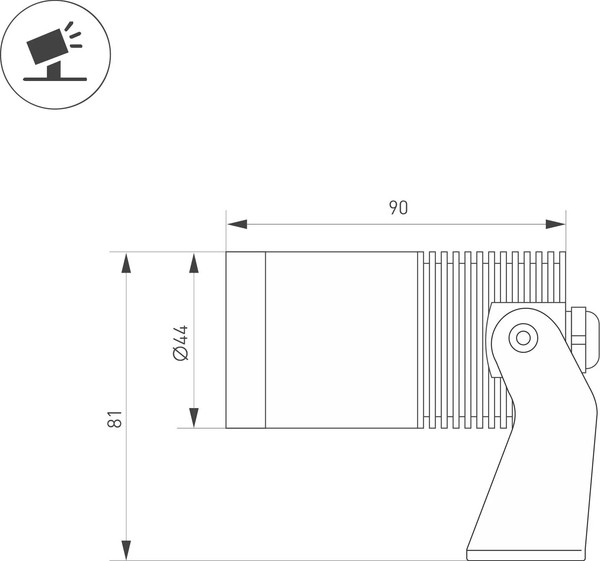 Изображение товара Прожектор Arlight ALT-RAY-R44-8W Day4000 WH 33deg / 053631