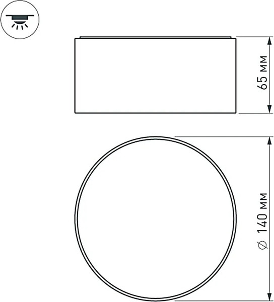 Изображение товара Потолочный светильник Arlight SP-RONDO-140B-18W Warm White / 022903
