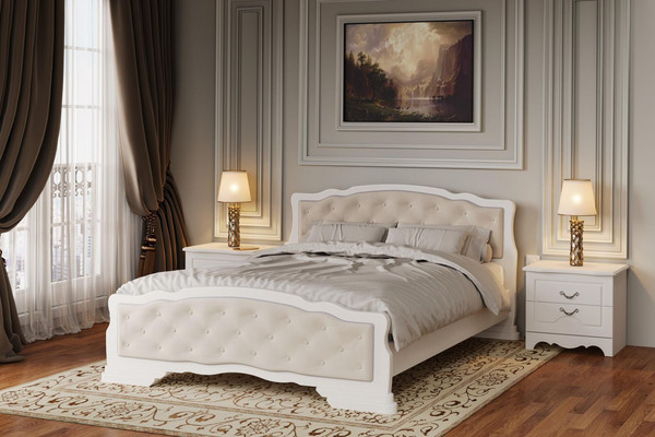 Изображение товара Двуспальная кровать Bravo Мебель Карина-10 160х200 (белый античный)