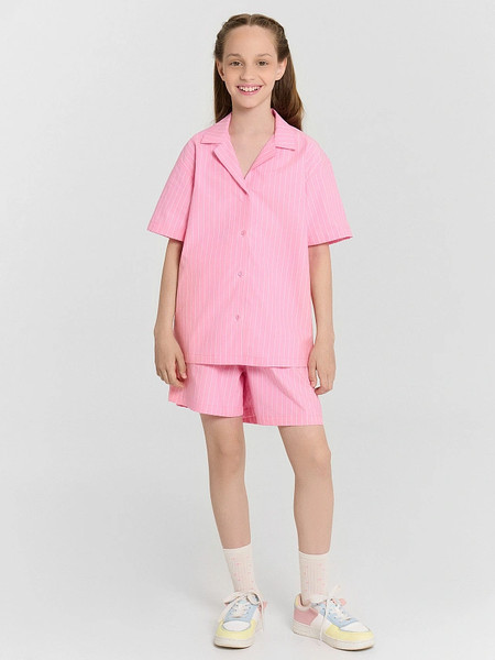Изображение товара Рубашка детская Mark Formelle 117941 (р.128-64, полоска на розовом)
