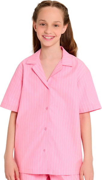 Изображение товара Рубашка детская Mark Formelle 117941 (р.128-64, полоска на розовом)