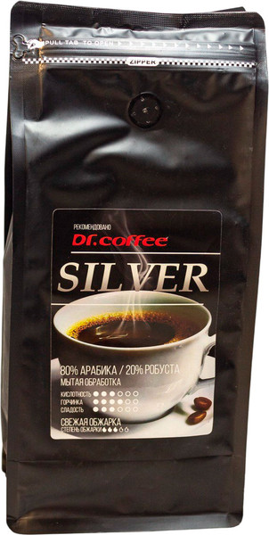 Изображение товара Кофе в зернах Dr.Coffee Silver 80% Арабика / 20% Робуста (1кг)