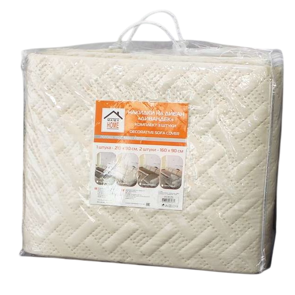 Изображение товара Комплект накидок на диван MATEX Дивандек / 65-784 (бежевый, 3шт)