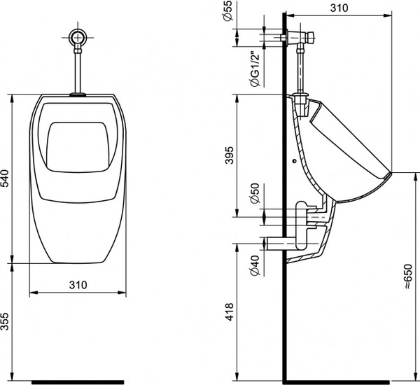 Изображение товара Писсуар Santek Гала 1WH501804 (c сифоном и краном)