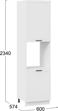 Изображение товара Шкаф-пенал кухонный ТриЯ Лорас 1ПВ6 с двумя дверями (белый/холст белый)
