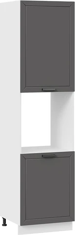 Изображение товара Шкаф-пенал кухонный ТриЯ Лорас 1ПВ6 с двумя дверями (белый/холст вулкан)