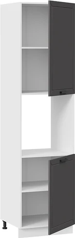 Изображение товара Шкаф-пенал кухонный ТриЯ Лорас 1ПВ6 с двумя дверями (белый/холст вулкан)