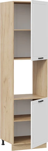 Изображение товара Шкаф-пенал кухонный ТриЯ Лорас 1ПВ6 с двумя дверями (дуб крафт золотой/холст белый)