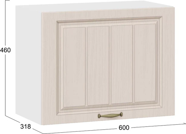 Изображение товара Шкаф навесной для кухни ТриЯ Лина 1ВВ6Г с одной откидной дверью (белый/крем)