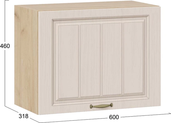 Изображение товара Шкаф навесной для кухни ТриЯ Лина 1ВВ6Г с одной откидной дверью (дуб крафт золотой/крем)