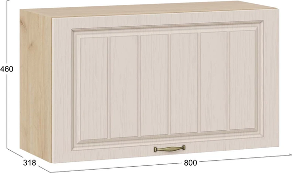 Изображение товара Шкаф навесной для кухни ТриЯ Лина 1ВВ8Г с одной откидной дверью (дуб крафт золотой/крем)