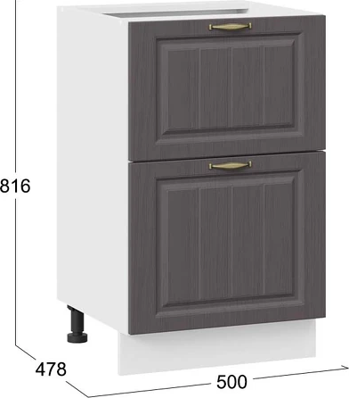 Изображение товара Шкаф-стол кухонный ТриЯ Лина 1Н5Я2 с двумя ящикам (белый/графит)