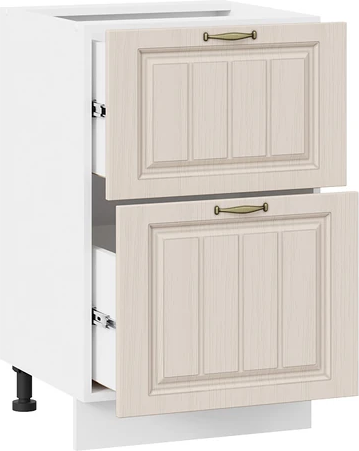 Изображение товара Шкаф-стол кухонный ТриЯ Лина 1Н5Я2 с двумя ящикам (белый/крем)