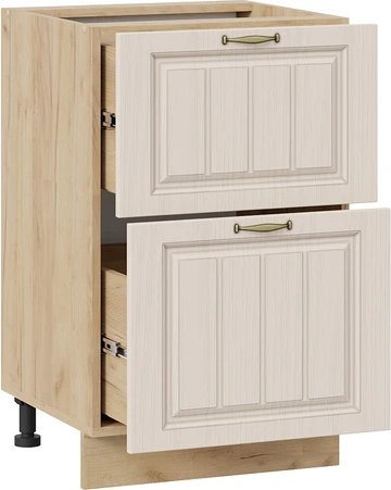 Изображение товара Шкаф-стол кухонный ТриЯ Лина 1Н5Я2 с двумя ящикам (дуб крафт золотой/крем)