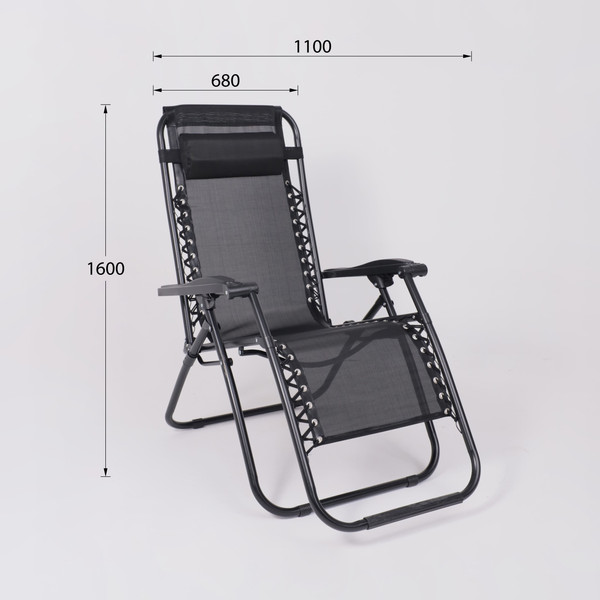 Изображение товара Складной шезлонг AksHome Sardinia (черный)