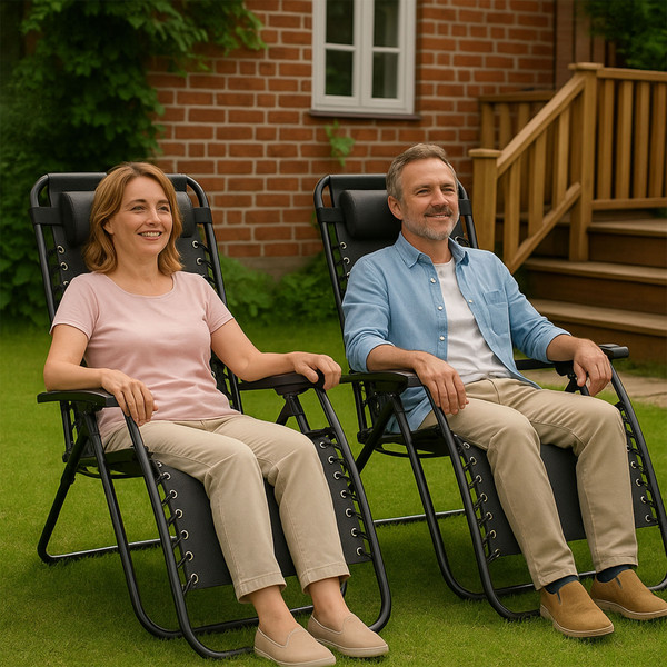 Изображение товара Складной шезлонг AksHome Sardinia (черный)