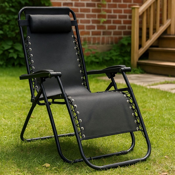 Изображение товара Складной шезлонг AksHome Sardinia (черный)