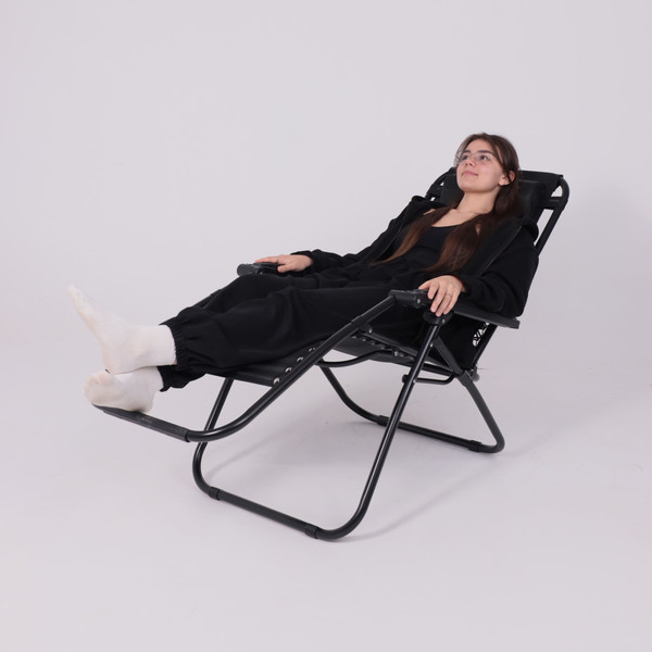 Изображение товара Складной шезлонг AksHome Sardinia (черный)