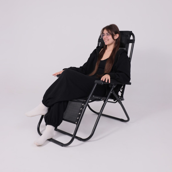 Изображение товара Складной шезлонг AksHome Sardinia (черный)