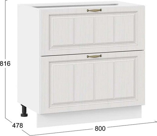 Изображение товара Шкаф-стол кухонный ТриЯ Лина 1Н8Я2 с двумя ящикам (белый/белый)