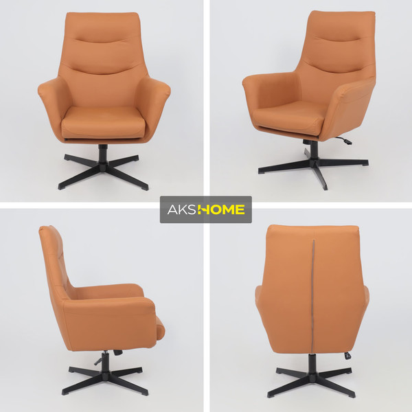 Изображение товара Кресло офисное AksHome Hudson (экокожа, охра PU-17/черный)