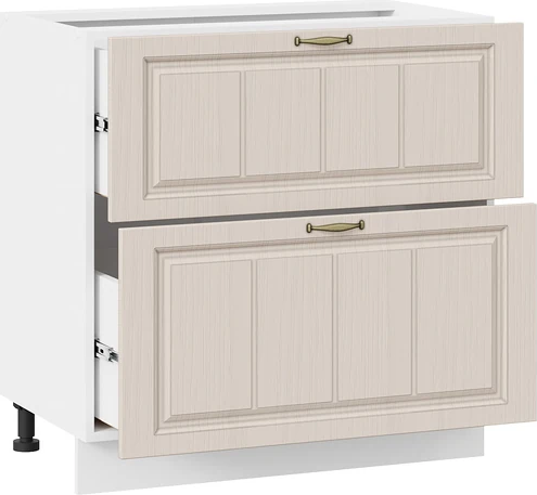 Изображение товара Шкаф-стол кухонный ТриЯ Лина 1Н8Я2 с двумя ящикам (белый/крем)