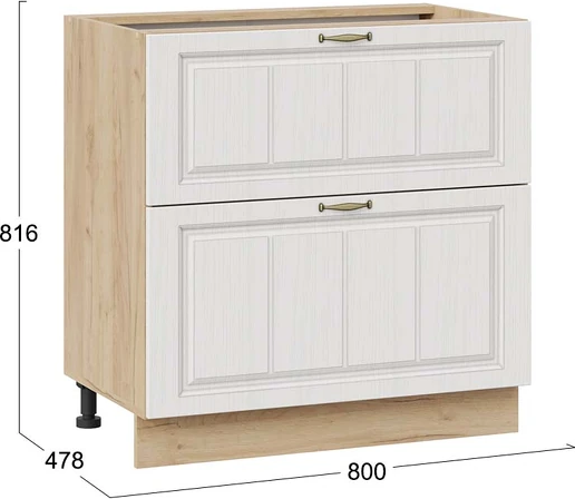 Изображение товара Шкаф-стол кухонный ТриЯ Лина 1Н8Я2 с двумя ящикам (дуб крафт золотой/белый)