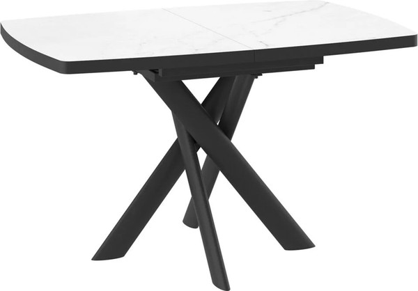 Изображение товара Обеденный стол Мамадома Leonel-130 раздвижной 130-165x85 (кварцит-HPL/черный)